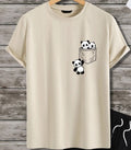 Cute Panda Pocket Print T-Shirt